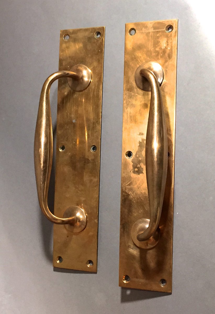 画像1: 1920-40's "Red-Brass" Door Handles (1)