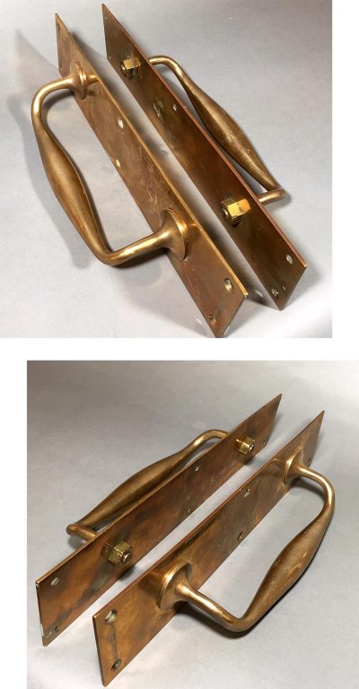 画像1: 1920-40's "Red-Brass" Door Handles