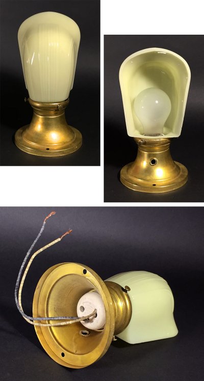 画像2: 1930's Art Deco "Brass" Bathroom Lamp 