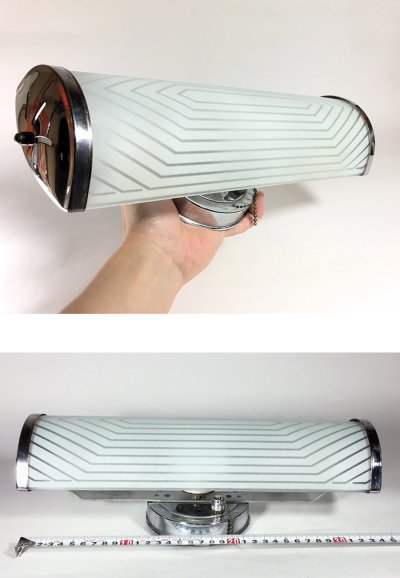 画像3:  1950"s "Long Glass Shade" Bathroom Sconce