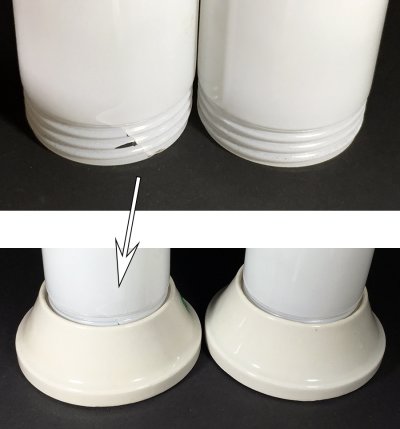 画像1: 1950's Porcelain "Moisture Proof" Bathroom Lamp【PAIR】