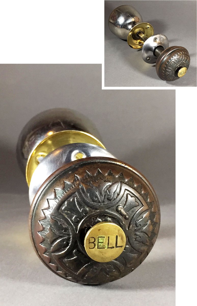 画像1: Early-1900's【BELL】built-in Bell Doorknob (1)