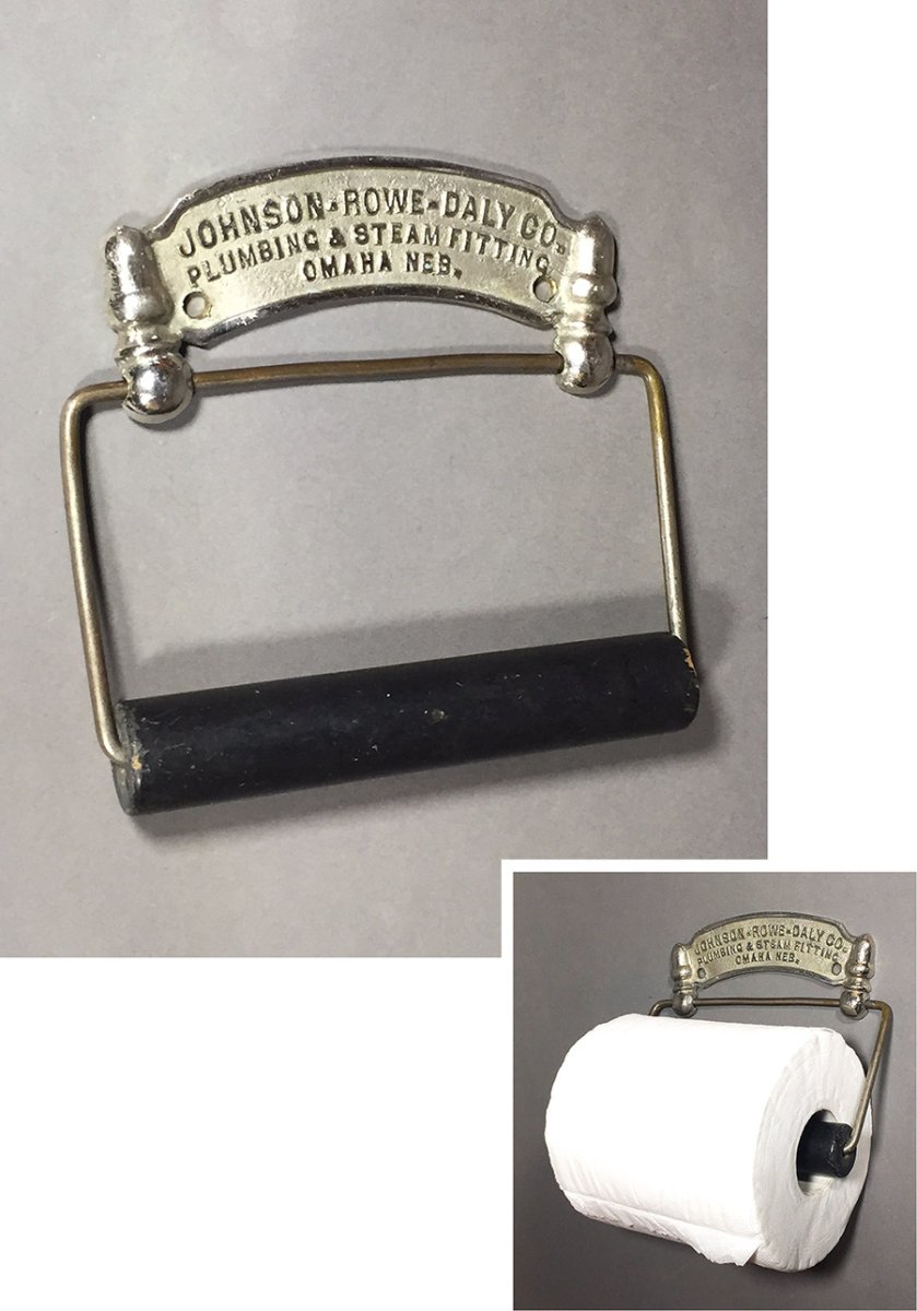 画像1: 1900-20's "Johnson Rowe Daly Co." Cast Brass Toilet Paper Holder (1)