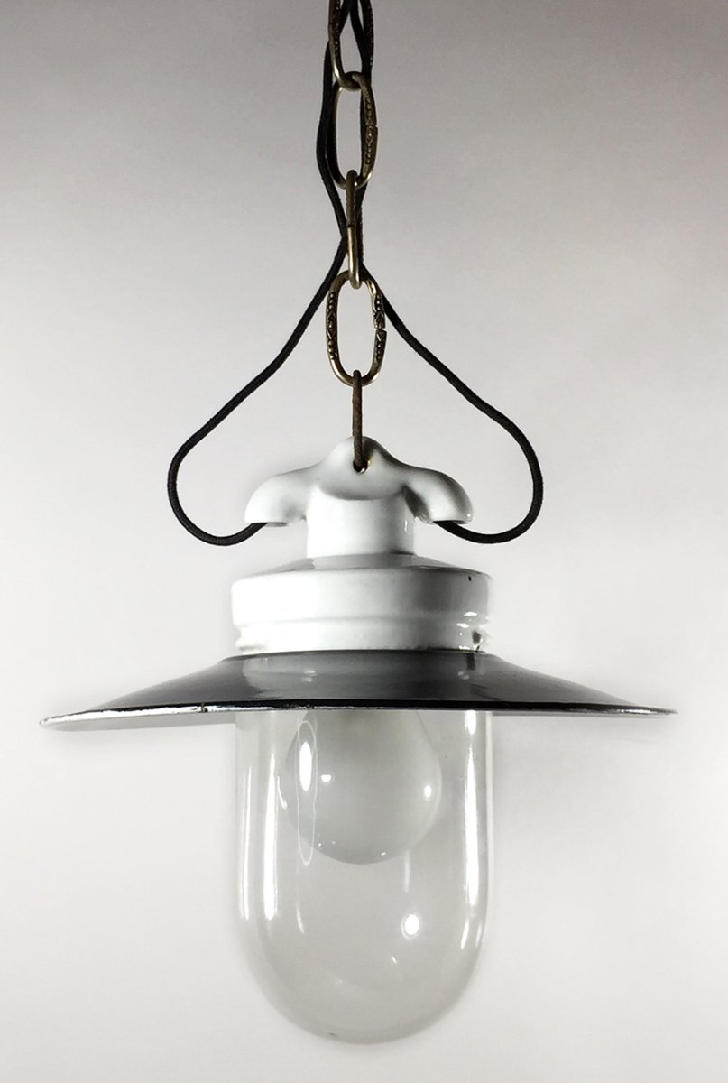 画像1: 1930's German Deco Pendant Light【Black】 (1)