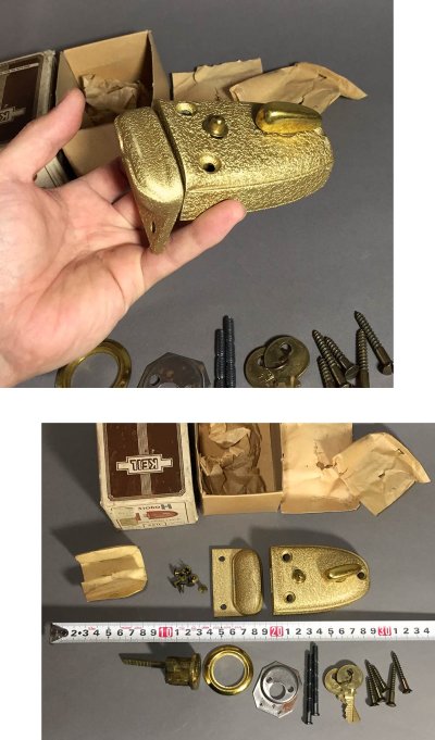 画像3: 1960-60's  Rim Lock w/ keys and cylinder 【Dead-Stock】