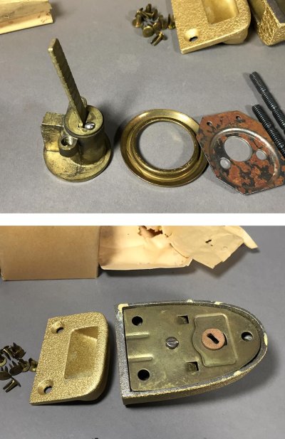 画像1: 1960-60's  Rim Lock w/ keys and cylinder 【Dead-Stock】