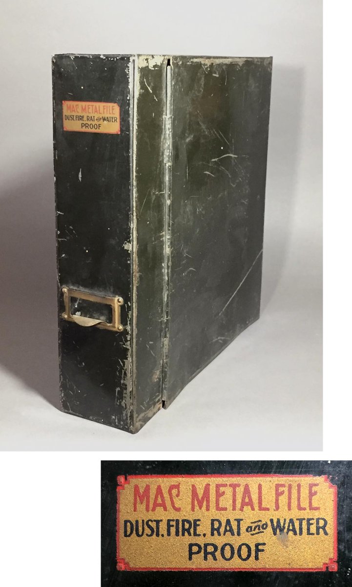 画像1: 1920-30's "Fire Rat Proof" Steel File Box (1)