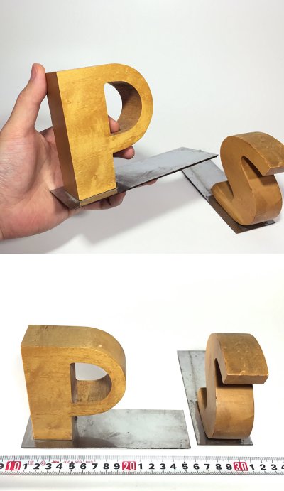 画像3: 1940's "P.S." Wooden Bookends