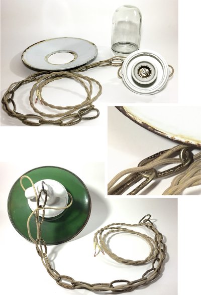 画像3: 1930's German Deco Pendant Light【Green】