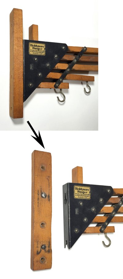 画像1: 1920-30's "Holds more Hanger" Wood＆STEEL Folding Hanger