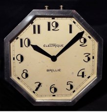 画像2: 1930's French "BRILLIE" Octagon Wall Clock (2)