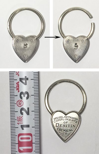 画像3:  1940's " ♡ Heart Shaped" Advertising Key Ring 