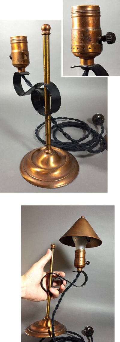 画像3: 1930-40's "Copper" Adjustable Table Lamp
