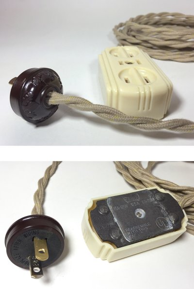 画像2: 1940's "Extension Cord" Bakelite 3-Outlet【残り一台です】