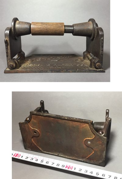 画像3: 1890-1910's  "JEROME CO. N.Y." Cast Iron＆Wood Toilet Paper Holder