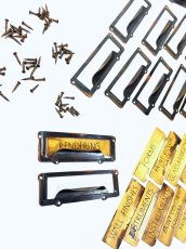 画像3: "Japanned" Library Card Label Holders w/ nails【18-sets】 (3)