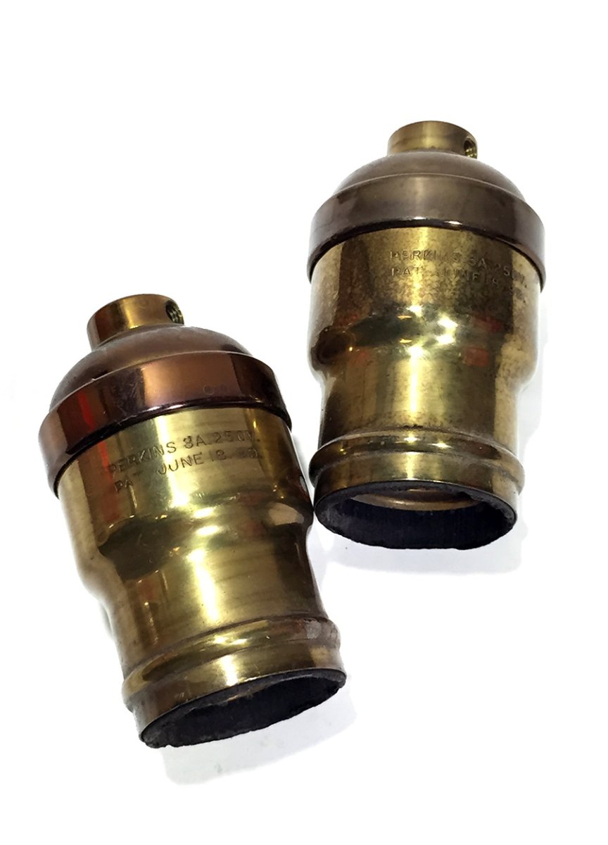 画像1: 1920-30's "Keyless" Blass Lamp Socket【2個セット】 (1)