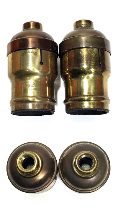 画像1: 1920-30's "Keyless" Blass Lamp Socket【2個セット】