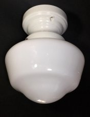画像3:  1920's【Milk Glass＆Prcelain】School House Ceiling Light  (3)