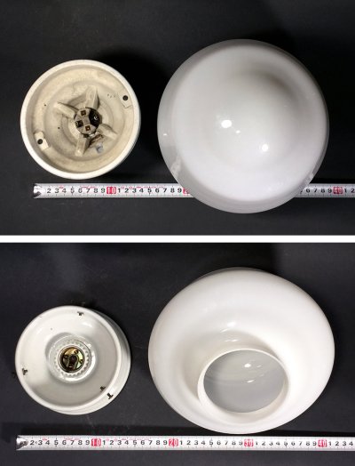 画像3:  1920's【Milk Glass＆Prcelain】School House Ceiling Light 