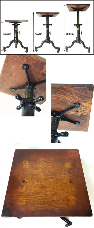 画像2: 1910's "SATELLITE" Adjustable Cast Iron Table