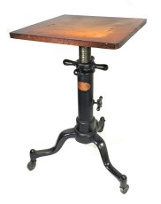 画像1: 1910's "SATELLITE" Adjustable Cast Iron Table (1)