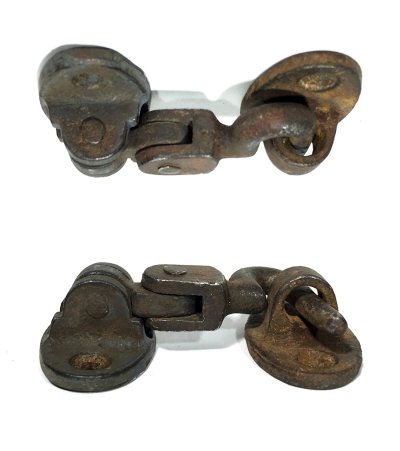 画像1: 1900's Victorian "Hook & Eye" Iron Lock