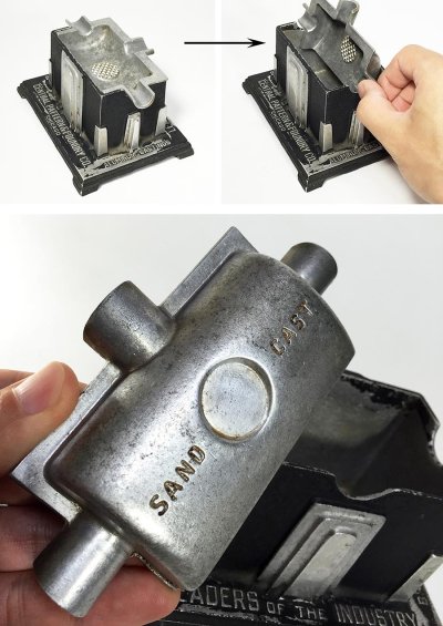 画像1: 1920-30's Art Deco "SKYSCRAPER" Cast Aluminum Ashtray