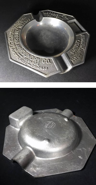 画像1: 1920-30's "ADVERTISING" Cast Aluminum Ashtray