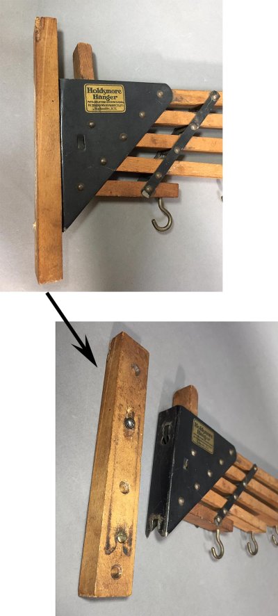 画像1: 1920-30's "Holds more Hanger" Wood＆STEEL Folding Hanger