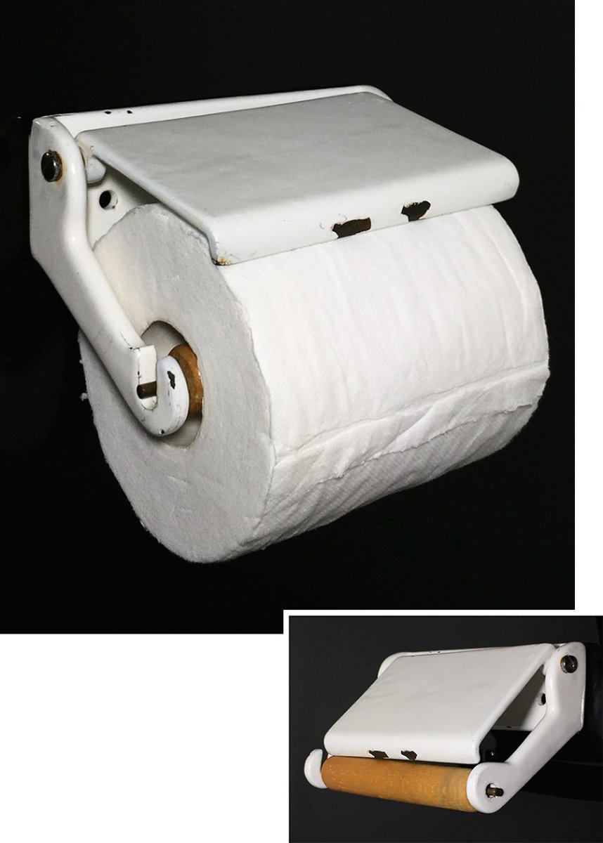 画像1: 1920-30's German-Deco "Cast-Iron" Toilet Paper Holder (1)