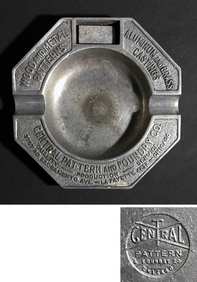 画像1: 1920-30's "ADVERTISING" Cast Aluminum Ashtray (1)