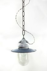 画像2: 1930's German Deco "B-Z" Pendant Light【Smoky Blue】 (2)