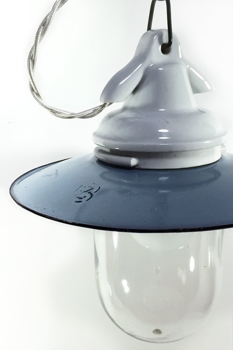 画像1: 1930's German Deco "B-Z" Pendant Light【Smoky Blue】 (1)
