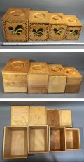 画像4: 1950's "made in Japan" Woodpecker Woodware canister set (4)