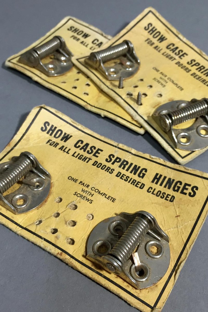 画像1: 5 Nickel Plated Steel Small Spring Hinges (1)