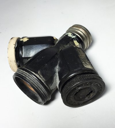 画像1: 1920-30’s Bakelite Triple Socket Splitter + 2-Plug Adapter 