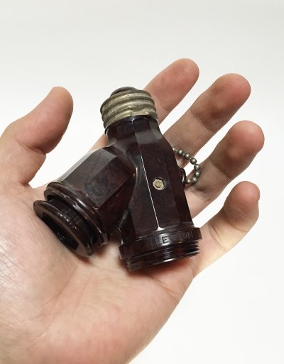 画像3: 1930’s Bakelite Double Socket Splitter + Plug Adapter 