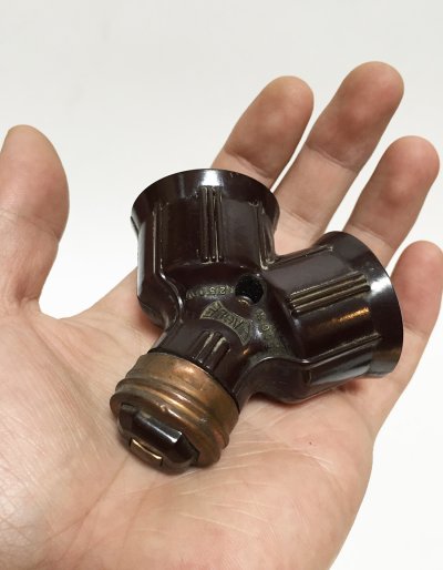 画像3: 1930-40’s Bakelite Double Socket Splitter