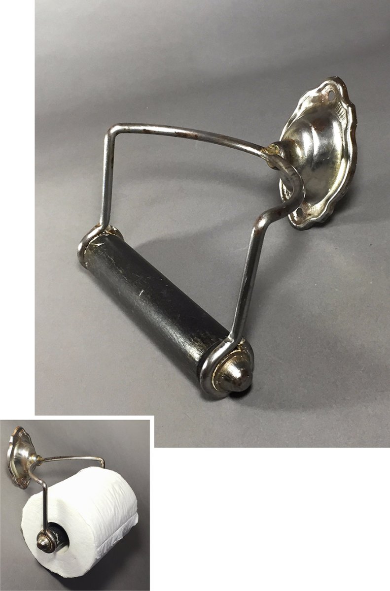 画像1:  1920's "Solid Steel Frame" Toilet Paper Holder (1)