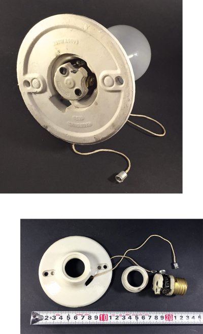 画像1: 1930-40's Porcelain Lamp Holder w/ Switch