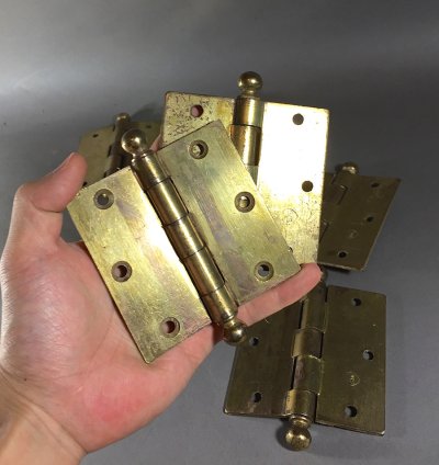 画像2: 1930's 特大 "Ball Tip" Door Hinges【6-set】