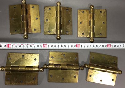 画像3: 1930's 特大 "Ball Tip" Door Hinges【6-set】