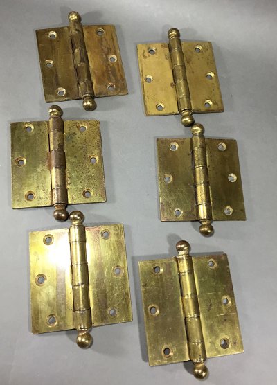 画像1: 1930's 特大 "Ball Tip" Door Hinges【6-set】