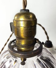 画像3: Early 1900's "HOLOPHANE" Ribbed Glass Pendant Lamp (3)