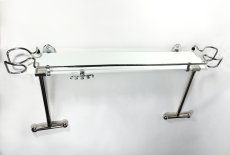 画像3: 1940-50's Bathroom Glass Shelf w/ Cup holder + Toothbrush Holder (3)