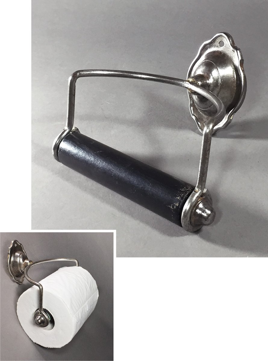 画像1:  1920's "Solid Steel Frame" Toilet Paper Holder (1)