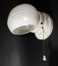 画像1: 1930-40's Art Deco "Porcelain＆Milk Glass" Bathroom Lamp (1)