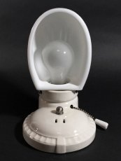 画像4: 1930-40's Art Deco "Porcelain＆Milk Glass" Bathroom Lamp (4)