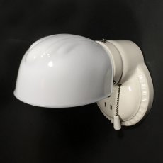 画像2: 1930-40's Art Deco "Porcelain＆Milk Glass" Bathroom Lamp (2)